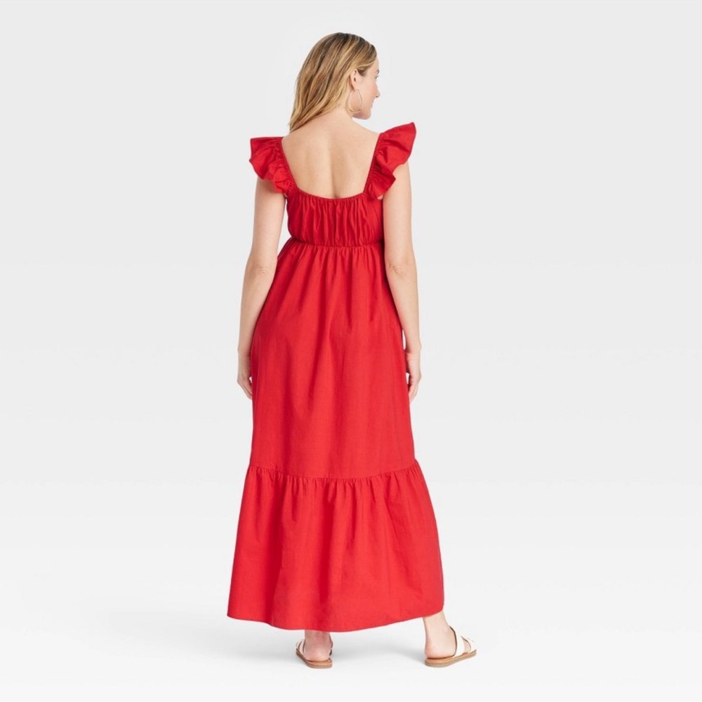 NWT Women's Flutter Cap Sleeve Maxi A-Line Dress - Universal Thread - Picture 2 of 5